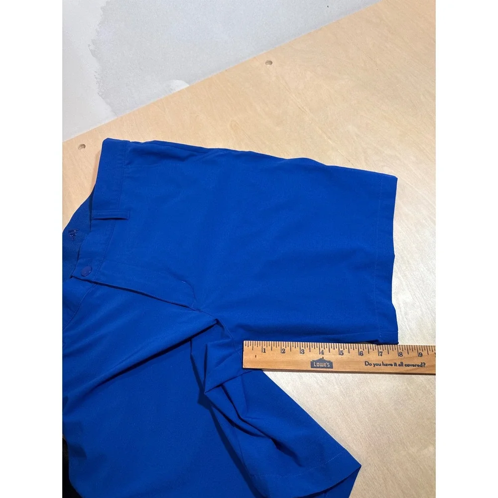 Adidas Golf Shorts Mens 36 Blue 4-Way Stretch Performance Flat Front Lightweight